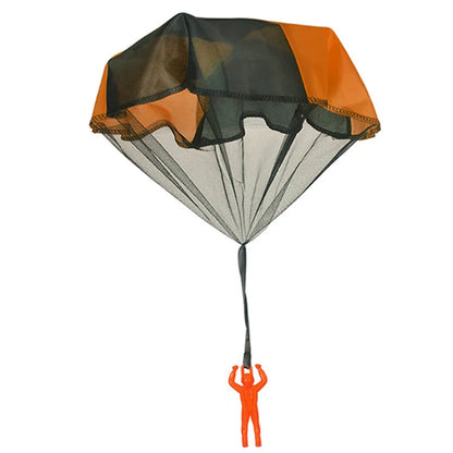 yellow hand throwing parachute sensory toy